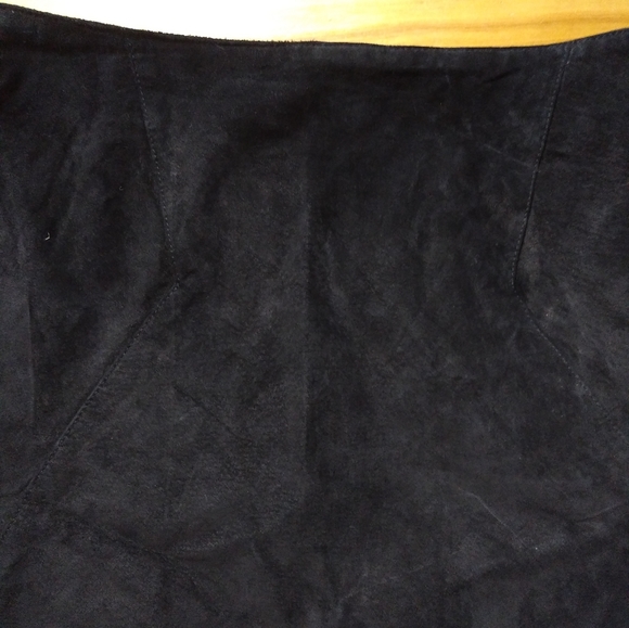 Vintage 80s Savannah Black Genuine Suede Pencil Skirt - Picture 6 of 7